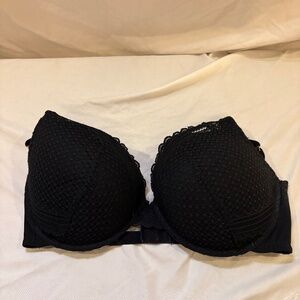 Auden Black Lace Plunge Push Up Bra Size 40DDD Padded Coverage